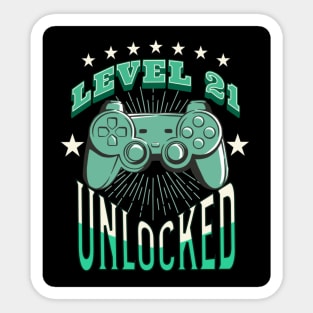 level 21 unlocked, funny gamer Sticker